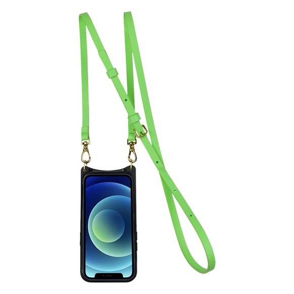 NWT Bandolier Green iPhone 14Pro Phone Case DESIGNER Celebrity Leather Wallet - Picture 7 of 8